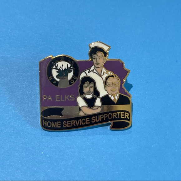 BPOE PA Elks Home Service Supporters Enamel Lapel Hat Jacket Pin - Picture 1 of 7
